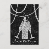 Schwarz-weiße Diamond Glass Bubbles Champagnerflas