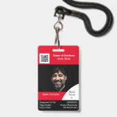 Schwarz-weiße DIY Mitarbeiter-ID-Karte Ausweis (Vorderseite mit Schlüsselband)