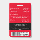 Schwarz-weiße DIY Mitarbeiter-ID-Karte Ausweis (Rückseite)