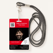 Schwarz-weiße DIY Mitarbeiter-ID-Karte Ausweis (Vorderseite mit Schlüsselband)