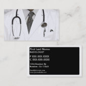 Schwarz-weiße Doctor-Stethoskop-Visitenkarten Visitenkarte (Vorne/Hinten)