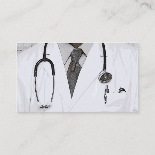 Schwarz-weiße Doctor-Stethoskop-Visitenkarten Visitenkarte (Vorderseite)