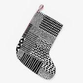 Schwarz-weiße Doodle: ethnisch nahtlos Kleiner Weihnachtsstrumpf (Vorderansicht (hängend))