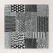 Schwarz-weiße Doodle: ethnisch nahtlos Puzzle (Horizontal)