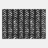 Schwarz-weiße Doodle-Linie ausgeblendet Geschenkpapier Set (Vorderseite 2)