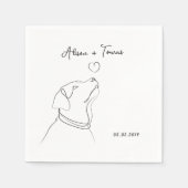 Schwarz-weiße Doodle-Verlobung-Hochzeitsmonographi Serviette (Vorderseite)