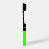 Schwarz-weiße Dreieck Geometrie negrün Monogramm iPhone Hülle (Linke Seite)