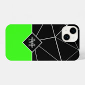 Schwarz-weiße Dreieck Geometrie negrün Monogramm iPhone Hülle (Rückseite (Horizontal))