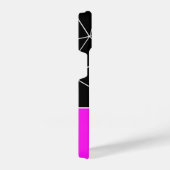 Schwarz-weiße Dreieck-Geometrie Neopink Monogramm iPhone Hülle (Rechte Seite)