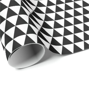 Schwarz-Weiße Dreiecke Geschenkpapier