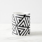 Schwarz-weiße Dreiecke Hexagons Monochrome Muster Kaffeetasse (Mittel)
