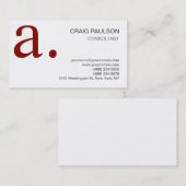 Schwarz-weiße dunkelgraue Monogram-Visitenkarte Visitenkarte (Vorne/Hinten)