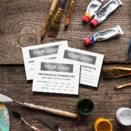 Schwarz-weiße Echtheitsbescheinigung Ihres Logos