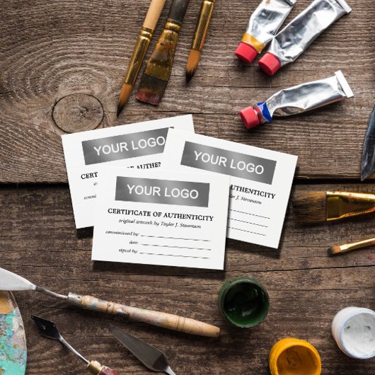 Schwarz-weiße Echtheitsbescheinigung Ihres Logos