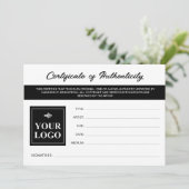 Schwarz-weiße Echtheitsbescheinigung Ihres Logos (Stehend Vorderseite)