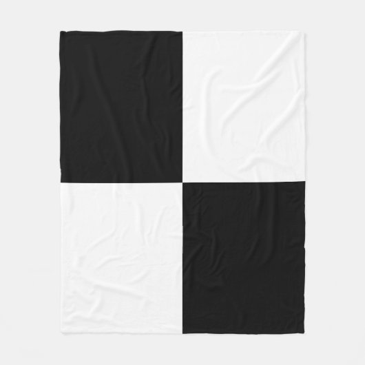 Schwarz-weiße eckige Rechtecke Fleecedecke (Vorderseite)