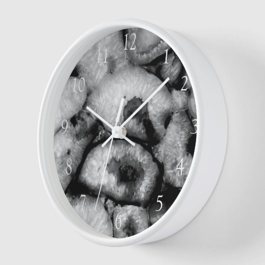 Schwarz-weiße Edelsteine aus Quarz Agate Geode Uhr (Winkel)