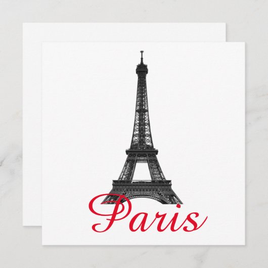 Schwarz-weiße Eiffelturm Paris City Travel Card (Vorne/Hinten)