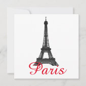 Schwarz-weiße Eiffelturm Paris City Travel Card (Vorderseite)