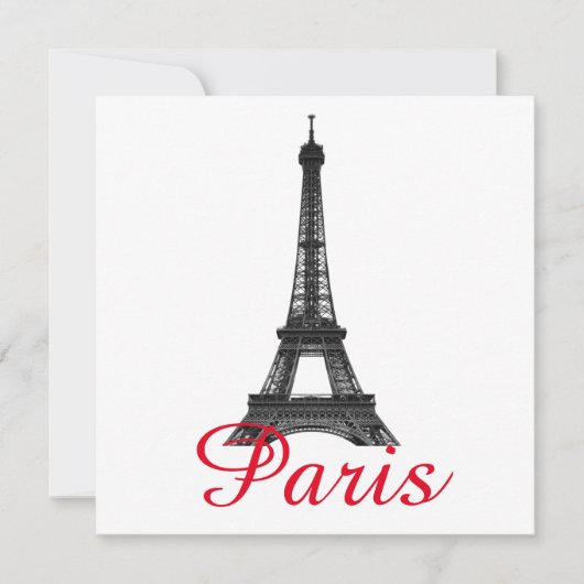 Schwarz-weiße Eiffelturm Paris City Travel Card (Vorderseite)
