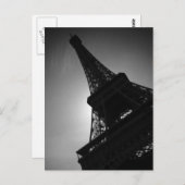 Schwarz-weiße Eiffelturm-Silhouette in Paris Postkarte (Vorne/Hinten)