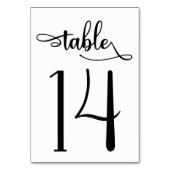 Schwarz-weiße einfache 3,5 x 5 Tischnummer | Tabel (Rückseite)
