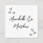 Schwarz-weiße einfache Elegant-QR-Codeantwort Begleitkarte (Rückseite)