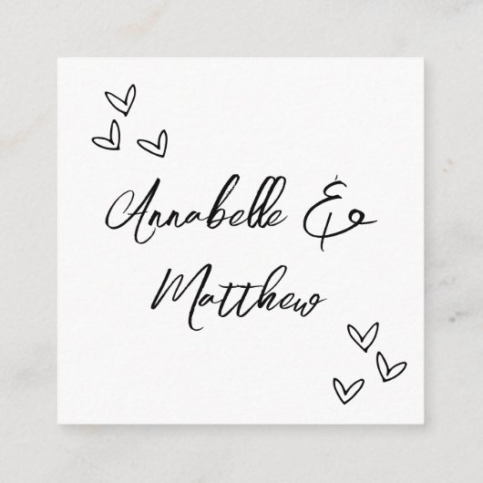 Schwarz-weiße einfache Elegant-QR-Codeantwort Begleitkarte (Rückseite)