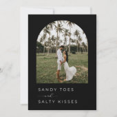 Schwarz-weiße einfache Hochzeit am Strand Save the Save The Date (Vorderseite)