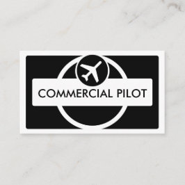Schwarz-weiße, einfache kommerzielle Pilotgeschäft Visitenkarte