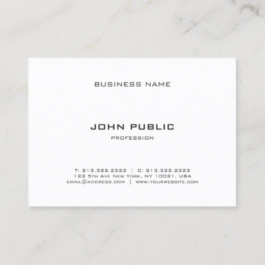 Schwarz-weiße, einfache, moderne Mit Monogramm Vor Visitenkarte (Rückseite)