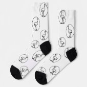 Schwarz-weiße einfache Straußensocken Socken (Linkes Detail)