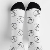 Schwarz-weiße einfache Straußensocken Socken (Oben)