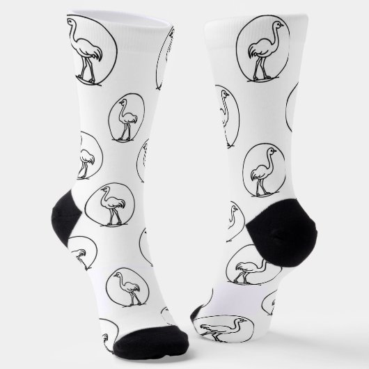 Schwarz-weiße einfache Straußensocken Socken (Gewinkelt)