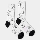 Schwarz-weiße einfache Straußensocken Socken (Rechts)