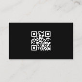 Schwarz-Weiße einfache Visitenkarte mit QR-Code (Rückseite)