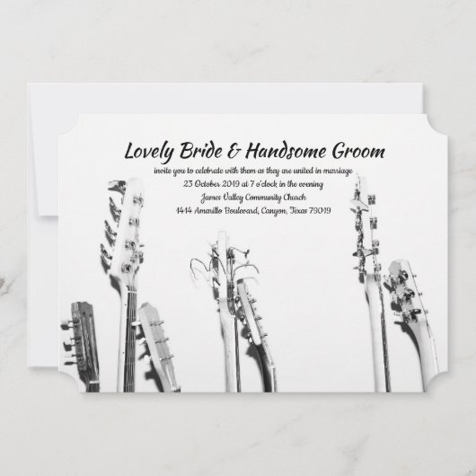 Schwarz-weiße Einladung (Vorderseite)