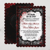 Schwarz-weiße Einladung zum Hochzeitsaufenthalt Sp (Vorne/Hinten)