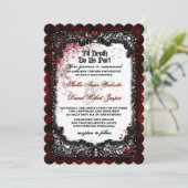 Schwarz-weiße Einladung zum Hochzeitsaufenthalt Sp (Stehend Vorderseite)