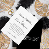 Schwarz-weiße Einladung zur Hochzeit