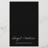 Schwarz-weiße Einladung zur Hochzeit Flyer (Hinten)