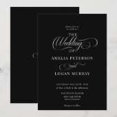 Schwarz-weiße Einladungen zu Hochzeiten (Vorne/Hinten)
