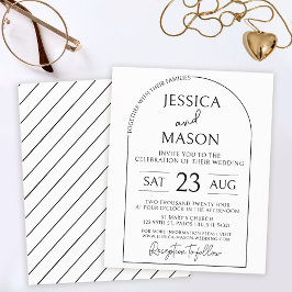 Schwarz-weiße Einladungen zum Hochzeitsfeiern