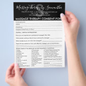 Schwarz-weiße Einwilligung Haushaltsform Massage T Flyer (Hand)