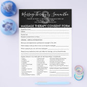 Schwarz-weiße Einwilligung Haushaltsform Massage T Flyer (Einzeln)