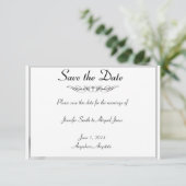 Schwarz-weiße Elegance Brides Wedding speichern da Save The Date (Stehend Vorderseite)