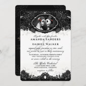 Schwarz-weiße Elegance Skelette - zusammen mit Einladung (Vorne/Hinten)
