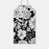 Schwarz-weiße Elegant Floral Wedding Vielen Dank Geschenkanhänger (Rückseite)