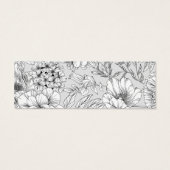 Schwarz-weiße elegante Blumenkarte (Rückseite)