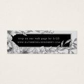 Schwarz-weiße elegante Blumenkarte (Vorderseite)